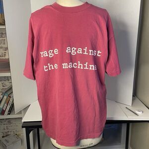Vintage Rage Against The Machine Single Stitch T shirt Hanes 90s SIZE XL Grunge